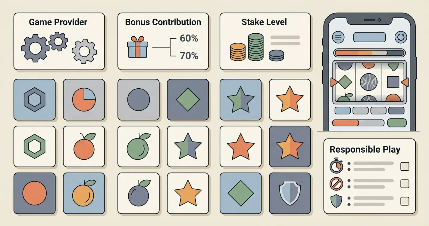 LottoGo slots UK evaluation grid: providers, stake rules and mobile fit